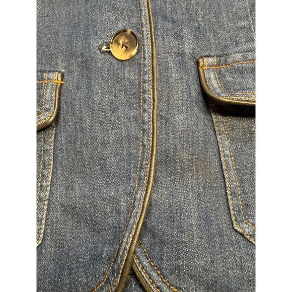 Theory Womens Denim Blazer Jacket Patty L Louisiana Style Size S Blue Button Fro - Picture 5 of 16